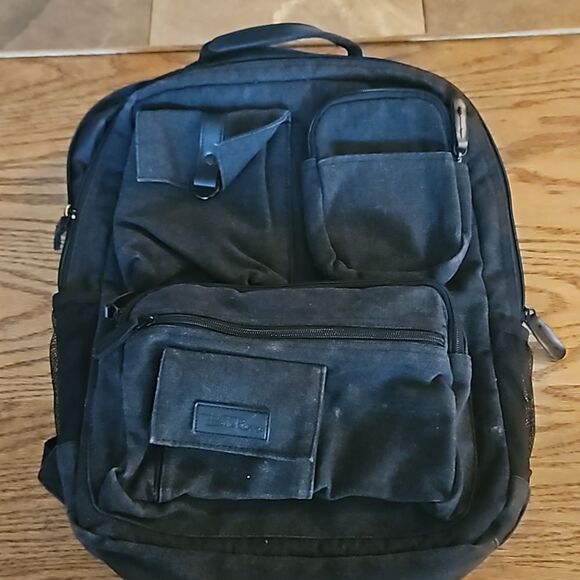 Bella Russo Charcoal Canvas Backpack - Multi Pocket USB Port Laptop main image 10